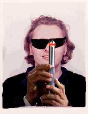 8. A picture of me wearing Men in Black type
 
	glasses.